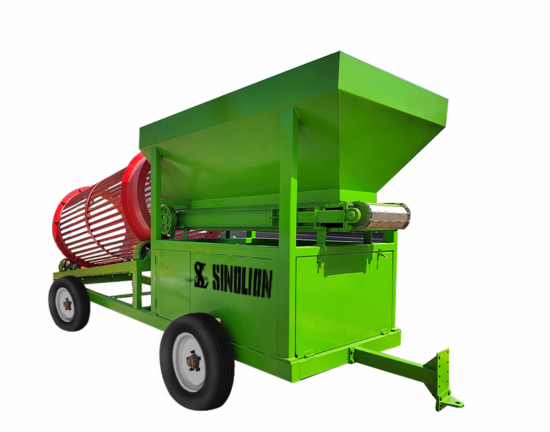 Mobile firewood trommel